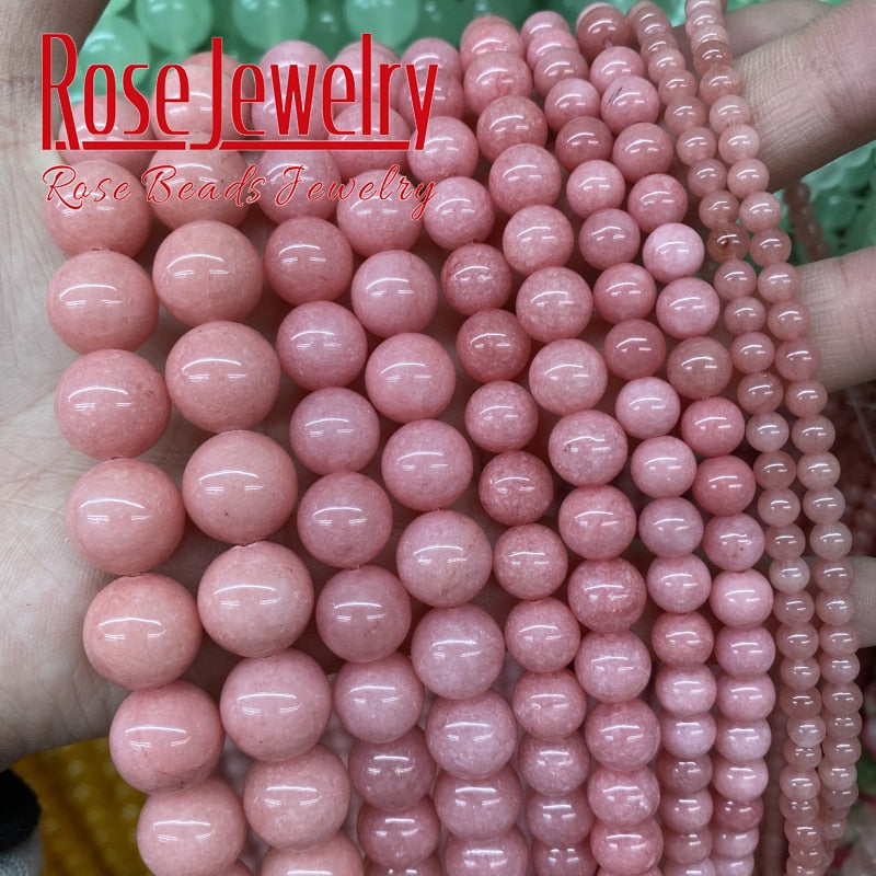 Chalcedony Jades Round Loose Spacer Stone Beads