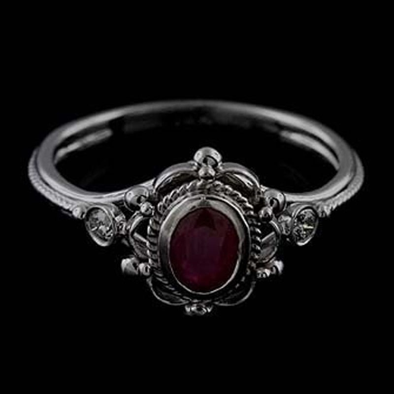 Fashion Silver 925 Ring Ruby Amethyst Gemstone
