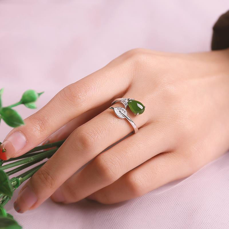Hetian jade leaf drop opening