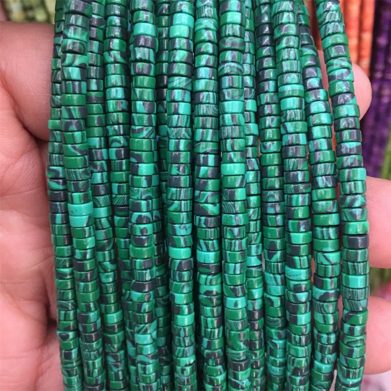 Green Imperial Jasper Turquoise Disc Round Heishi Beads