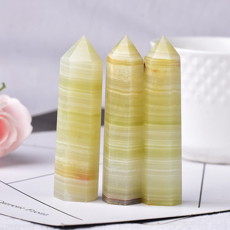 Natural Crystal Point Light Yellow Afghan Jade
