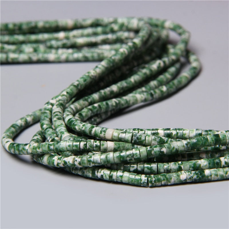 Natural Rondelle Stone Beads Flat Round Jaspers