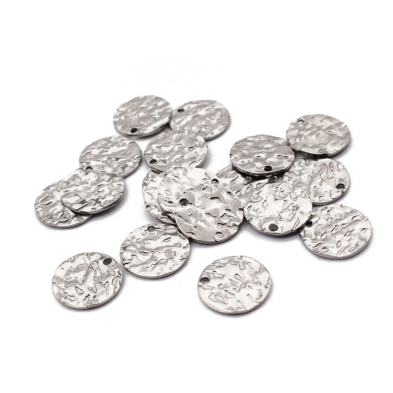 Round Hammered Charms Earrings Pendant For Earrings