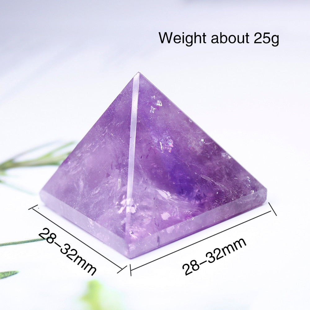 Natural Crystal Pyramid Healing Crystal Crafts Rose