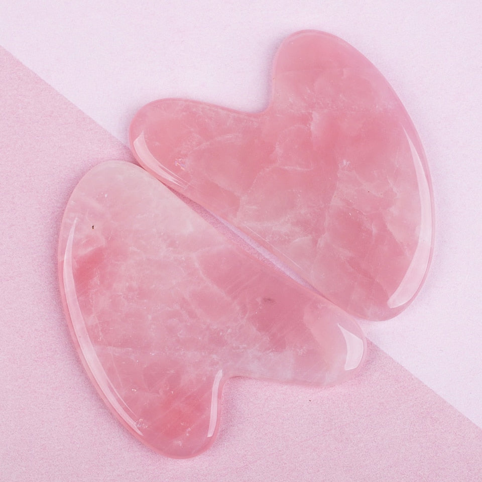 Natural Jade Stone Gua Sha Board Massage Rose Quartz