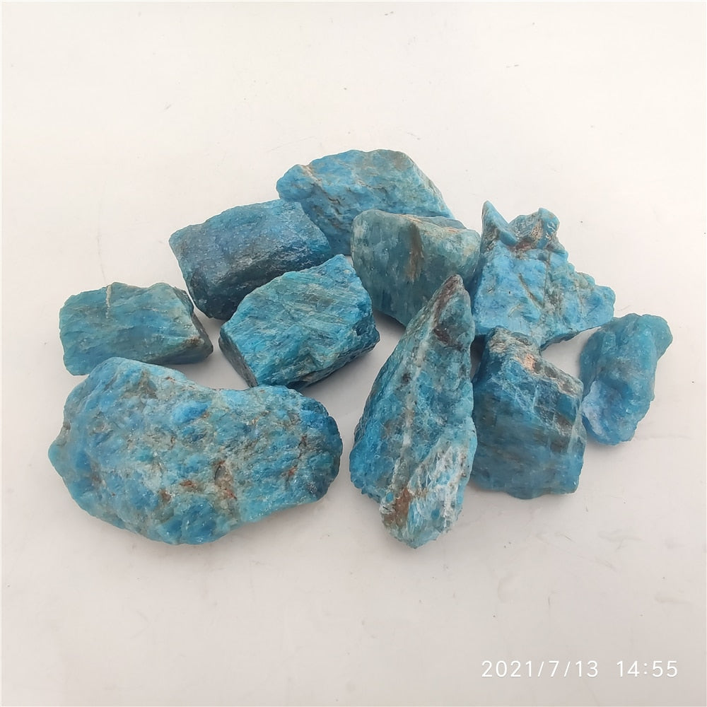 Natural Raw Blue Apatite Rough Stones Crystal