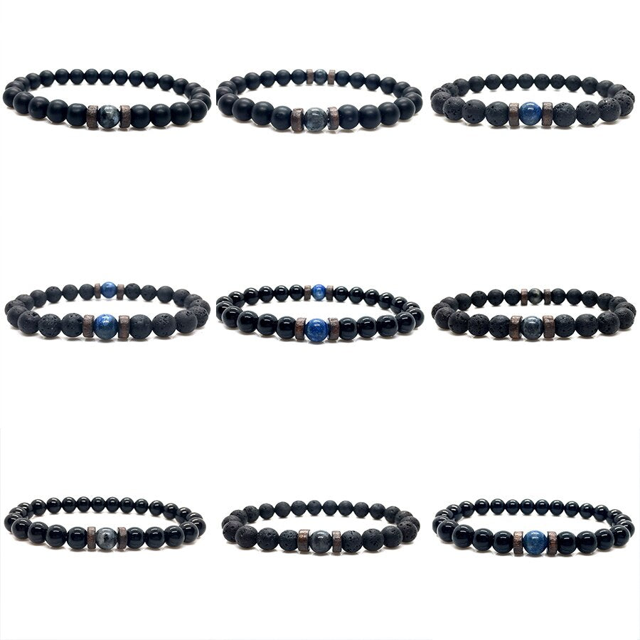 Men Bracelet Natural Moonstone Bead Tibetan