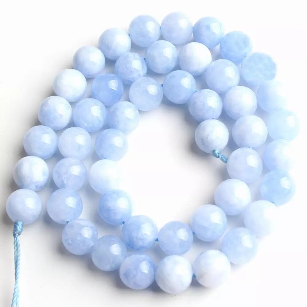 Natural Angelite Jades Stone Beads For Jewelry Making