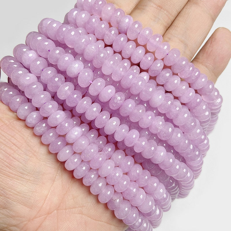 Stone Rondelle Beads Jaspers Jade Spacer Round Flat Bead