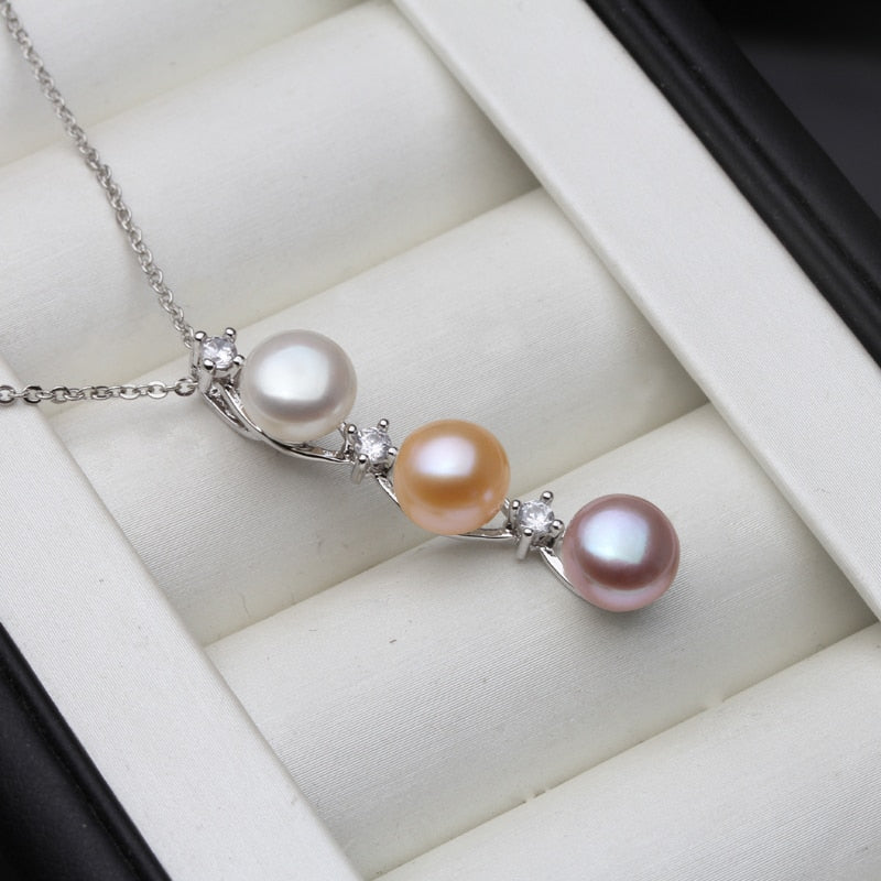 Fashion Freshwater Natural Black Pearl Pendant Women