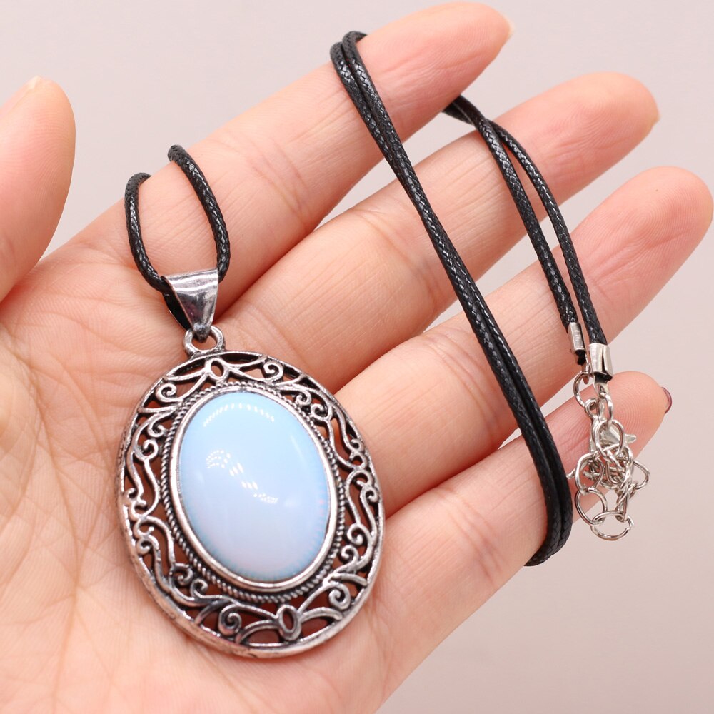 Natural Stone Necklace Water Drop Crystal