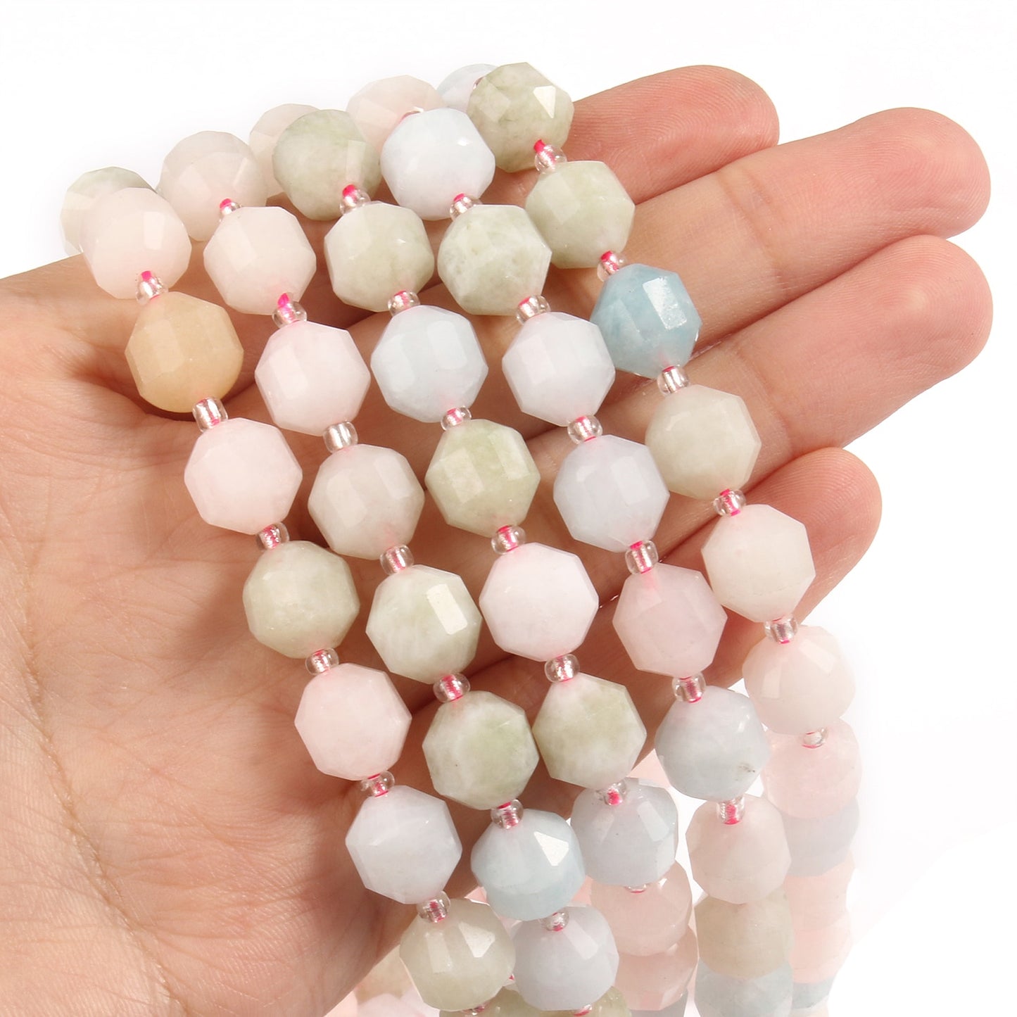 Natural Stone Beads Jades Crystal Faceted Sharp