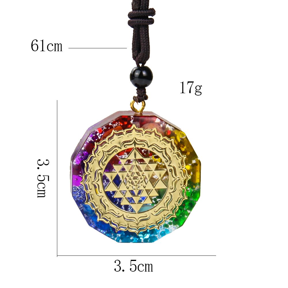 Orgonite Sri Yantra 7 Chakra Energy Necklace