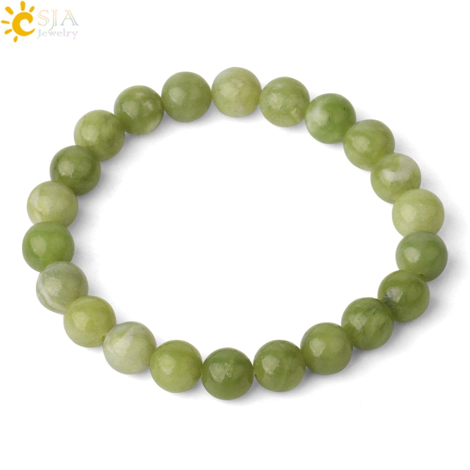 Natural Stones Strand Bracelets Single Color