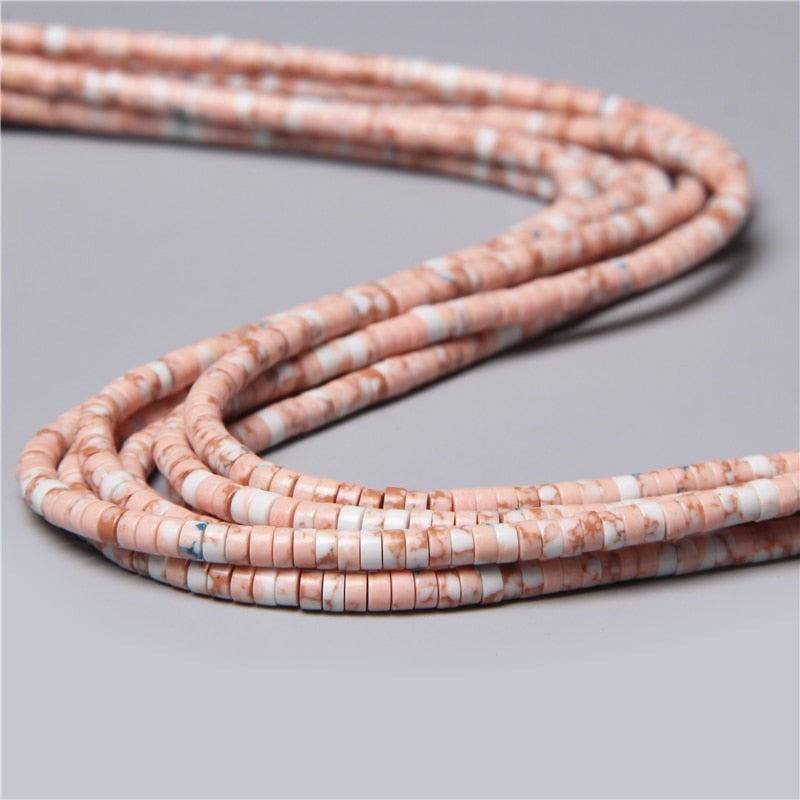 Natural Rondelle Stone Beads Flat Round Jaspers