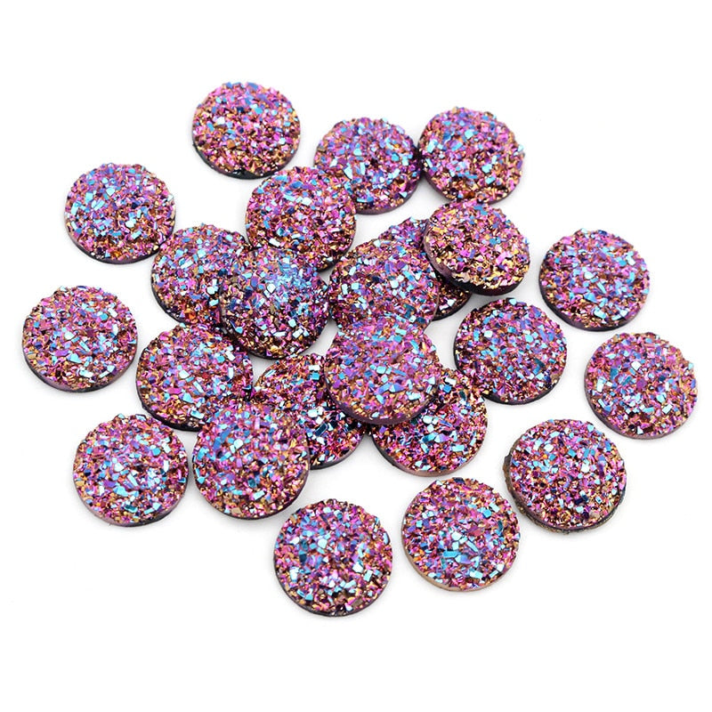 Fashion Mix Colors Natural Stone Convex Flat back