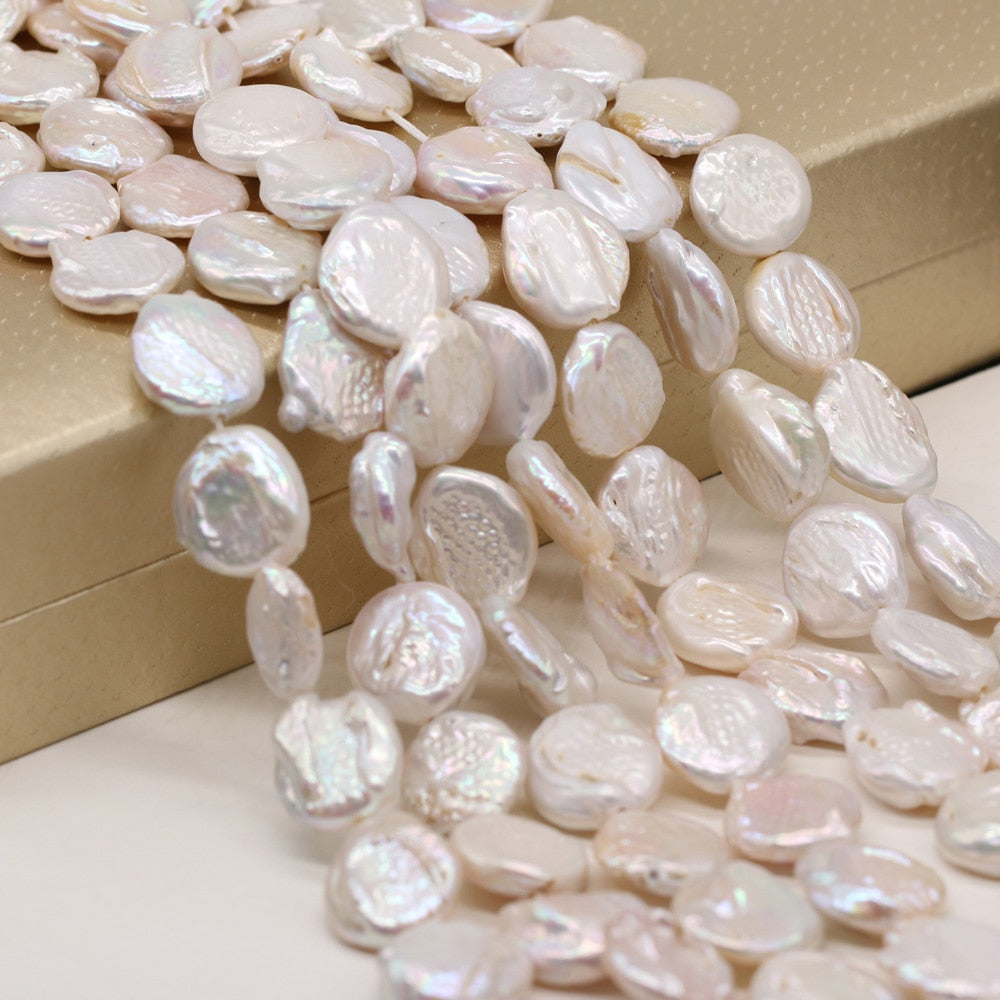 Natural Freshwater Pearl Beaded Baroque Button Beads