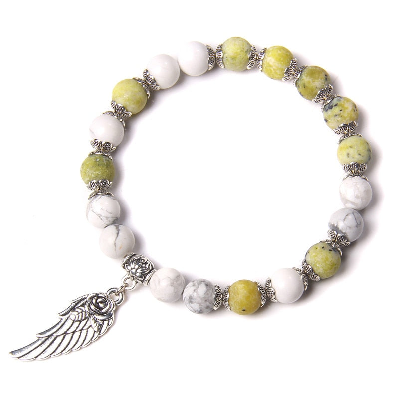 Handmade Rose Angel Wing Bracelet Natural Pink