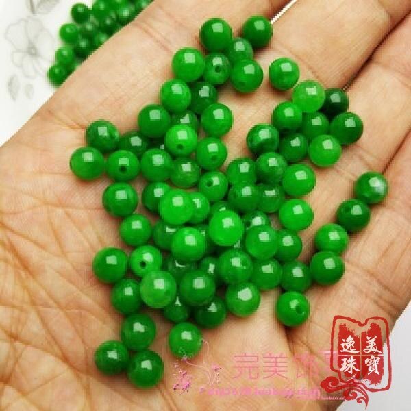 Green Jade Beads DIY Bracelet Bangle Charm Jadeite