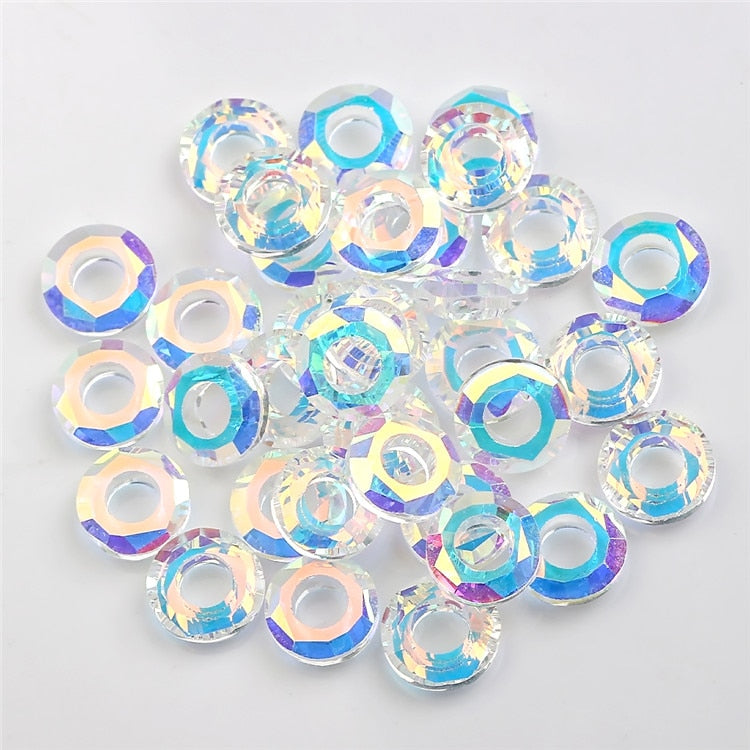 Shiny AB Angel Ring Crystal Bead Glass Round Beads