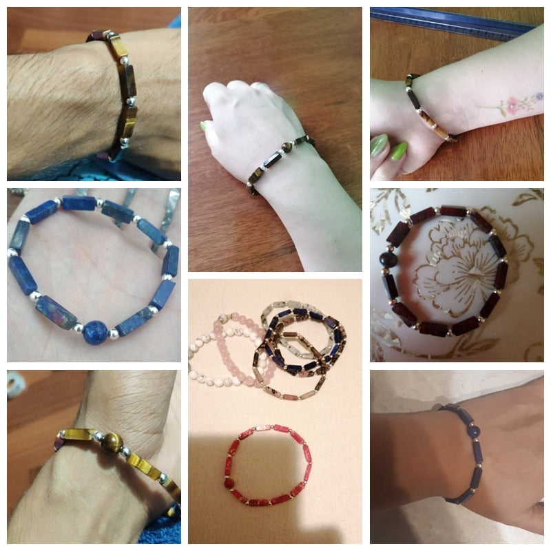 Natural Tiger Eye Bracelets Men Handmade