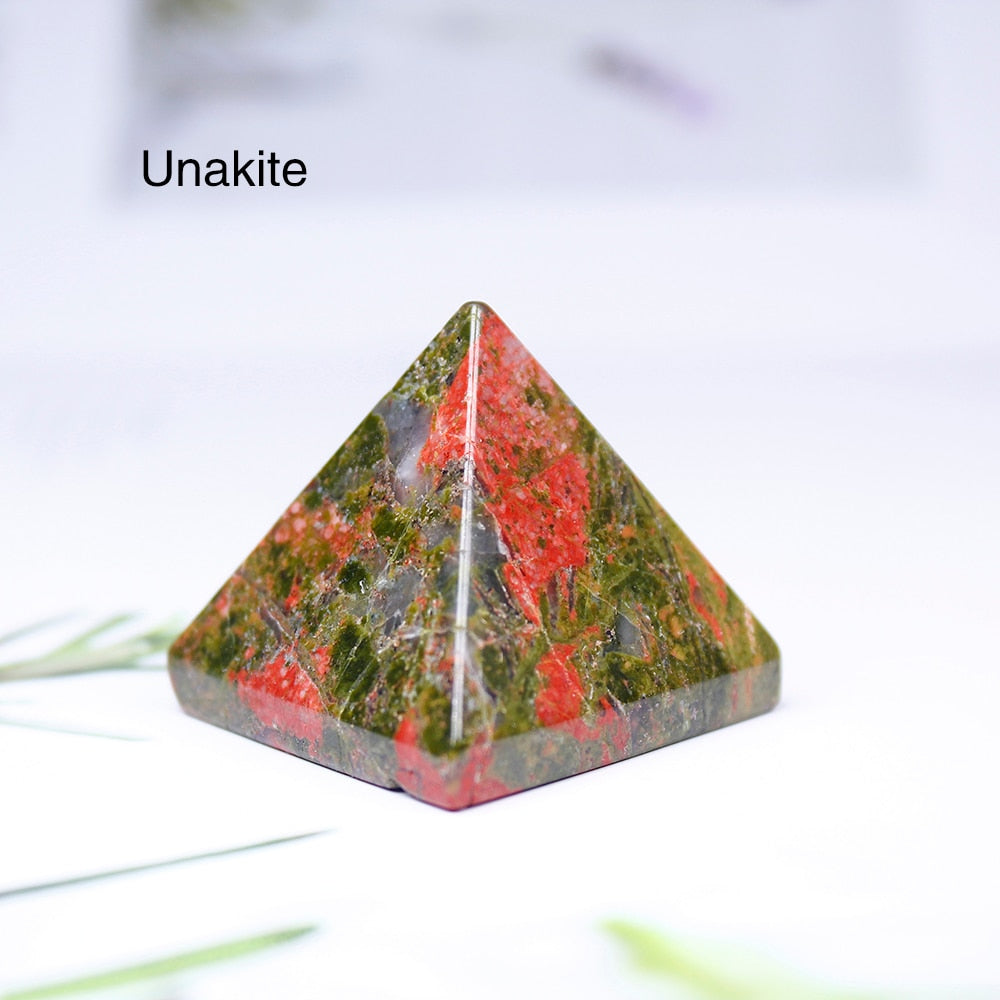 Natural Crystal Pyramid Healing Crystal Crafts Rose
