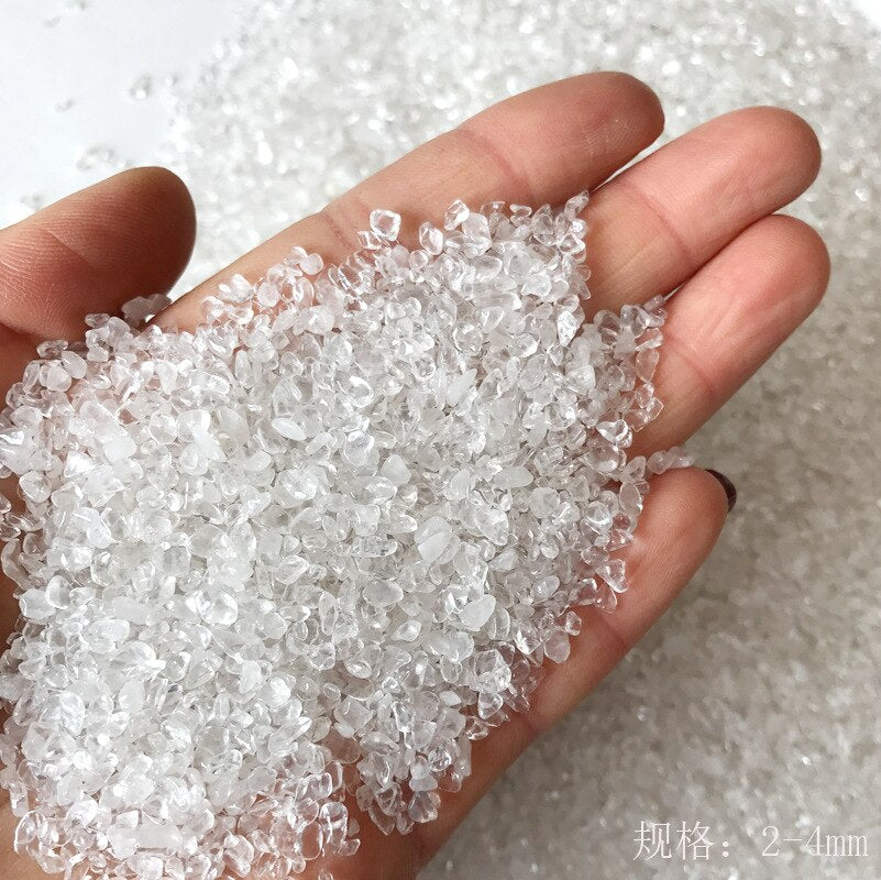 White Crystal Stone Quartz Points Gravel Healing