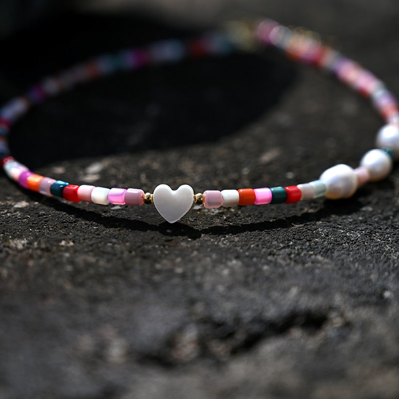Natural Shell Beads Woman Choker Freshwater Pearl