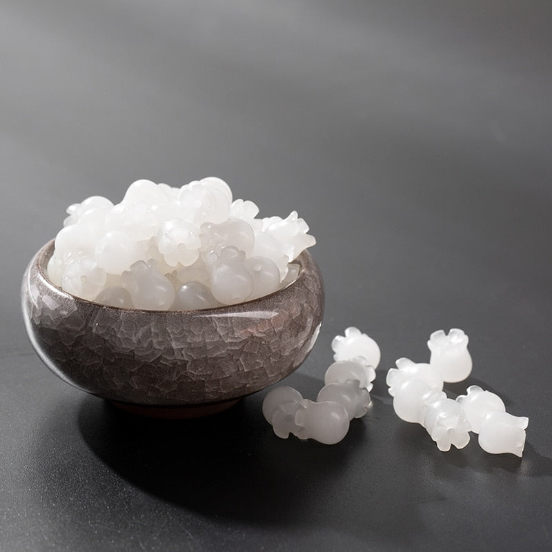 Natural Stone Orchid Shaped Beads