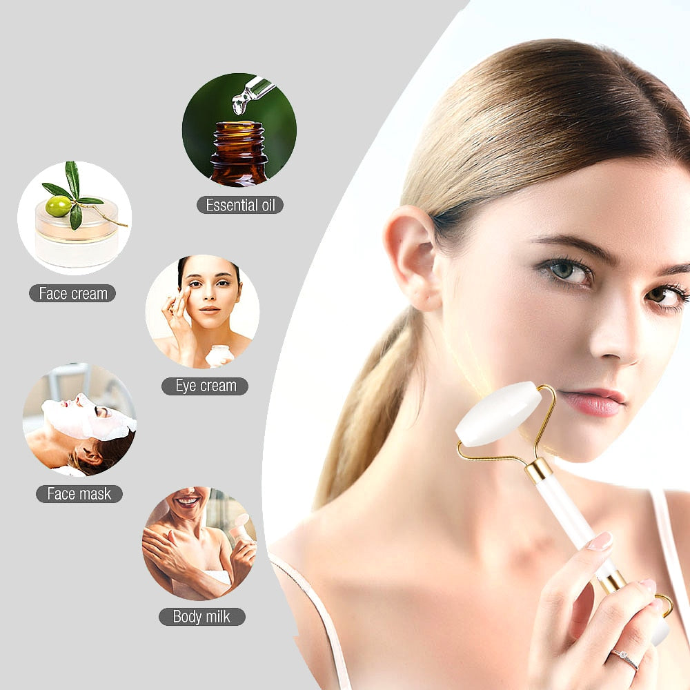 Face Massager Jade Roller Scraper Facial Skin Care Tools