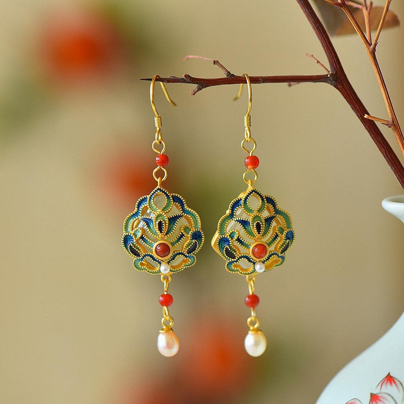 Inspired design natural Hetian jade enamel porcelain