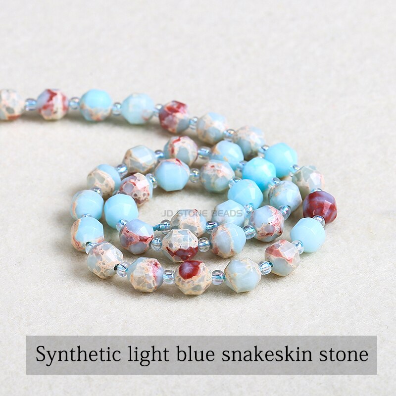 Natural Olive Beads Jasper Opal Howlite Lepidolite Stone