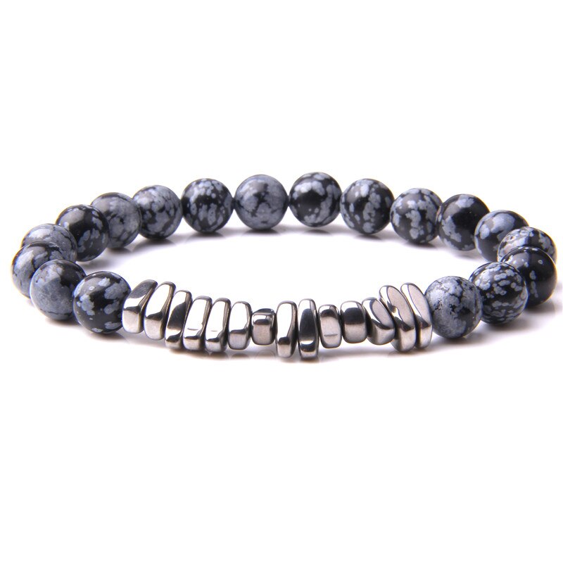 Natural Hematite Chips Beads Bracelets Men Fashion