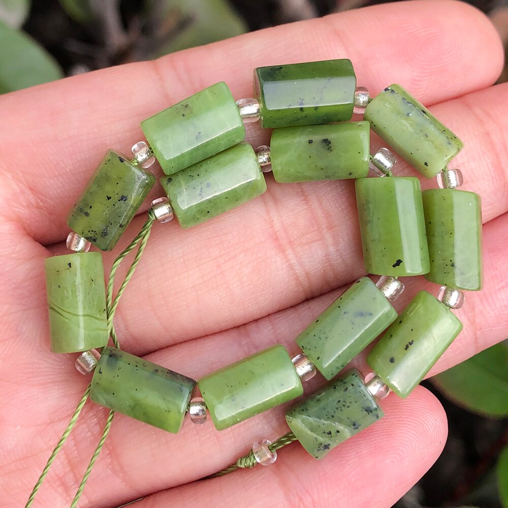 Aquamarines Jades Stone Cylinder Loose Beads