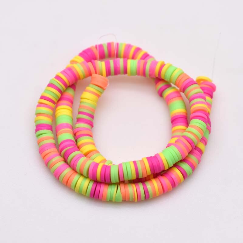 Flat Round Handmade Polymer Clay beads Chip Disk