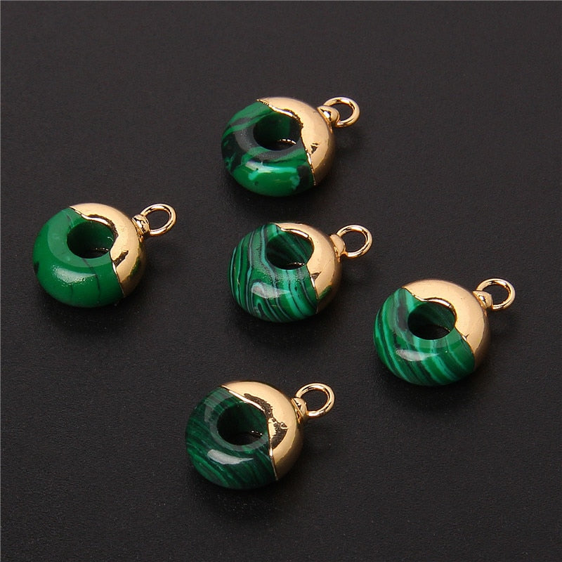 Big Hole Round Stone Beads Charms Jades
