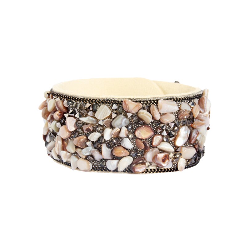 Stone Bracelets For Women Wrap Cuff Slake Leather