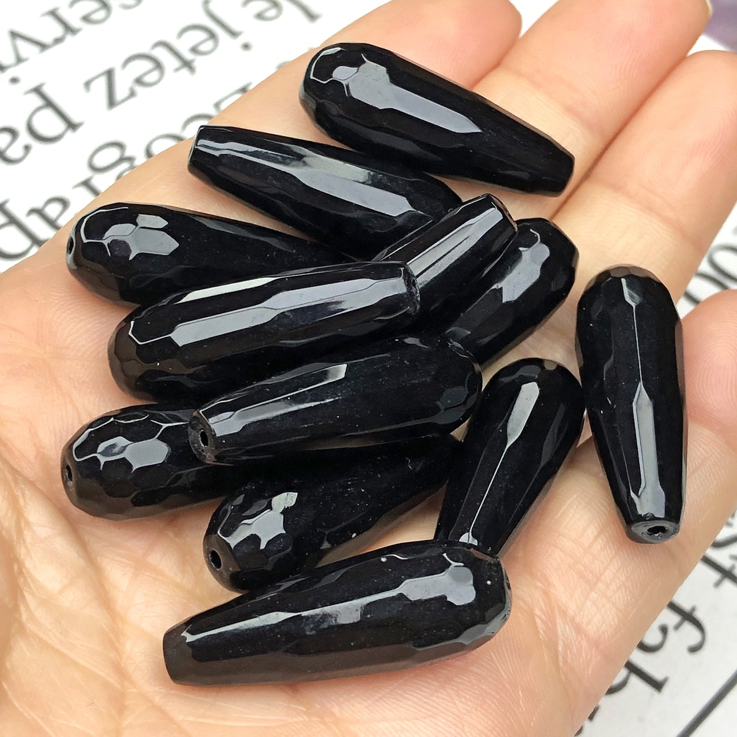 Water Drop Faceted Colorful Chalcedony Jades Natural Stone