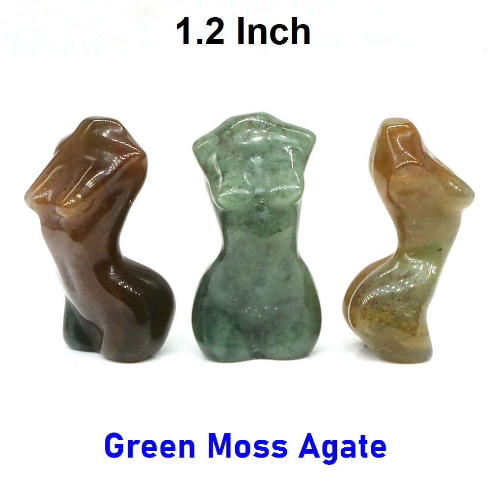 Stone Sex Lady Model Statue Mini Handmade Body Carved