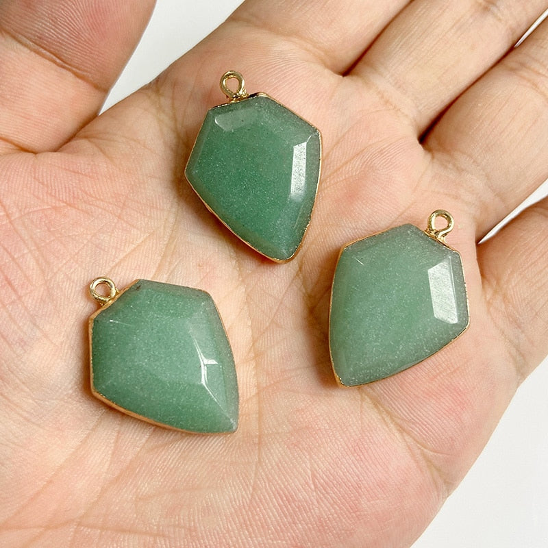 Natural Green Aventurine Jades Stone Pendant Beads