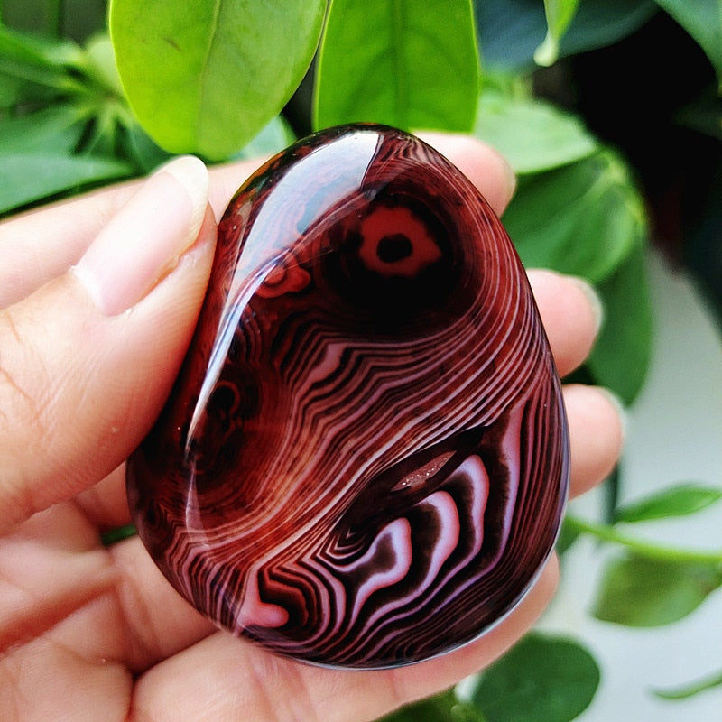 Natural Lace Stone Sardonyx Agate Palm Hand Play