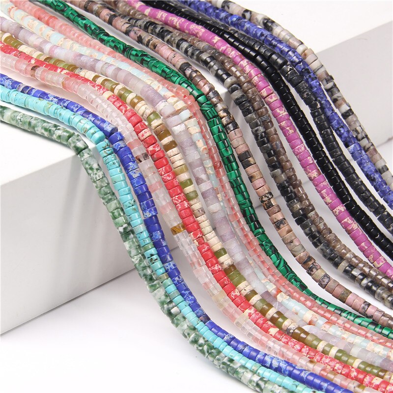 Natural Flat Disc Round Stone Crystal Jades Spacer Beads
