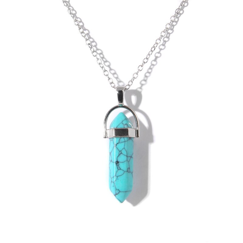 Natural Quartzs Stone Charm Necklaces