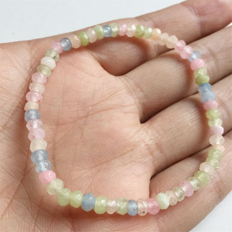 Clear Rare Faceted Morganite Jade Bracelet