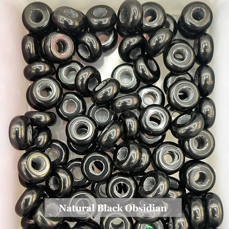 Natural Agate Jade Quartz Stone Big Hole Beads