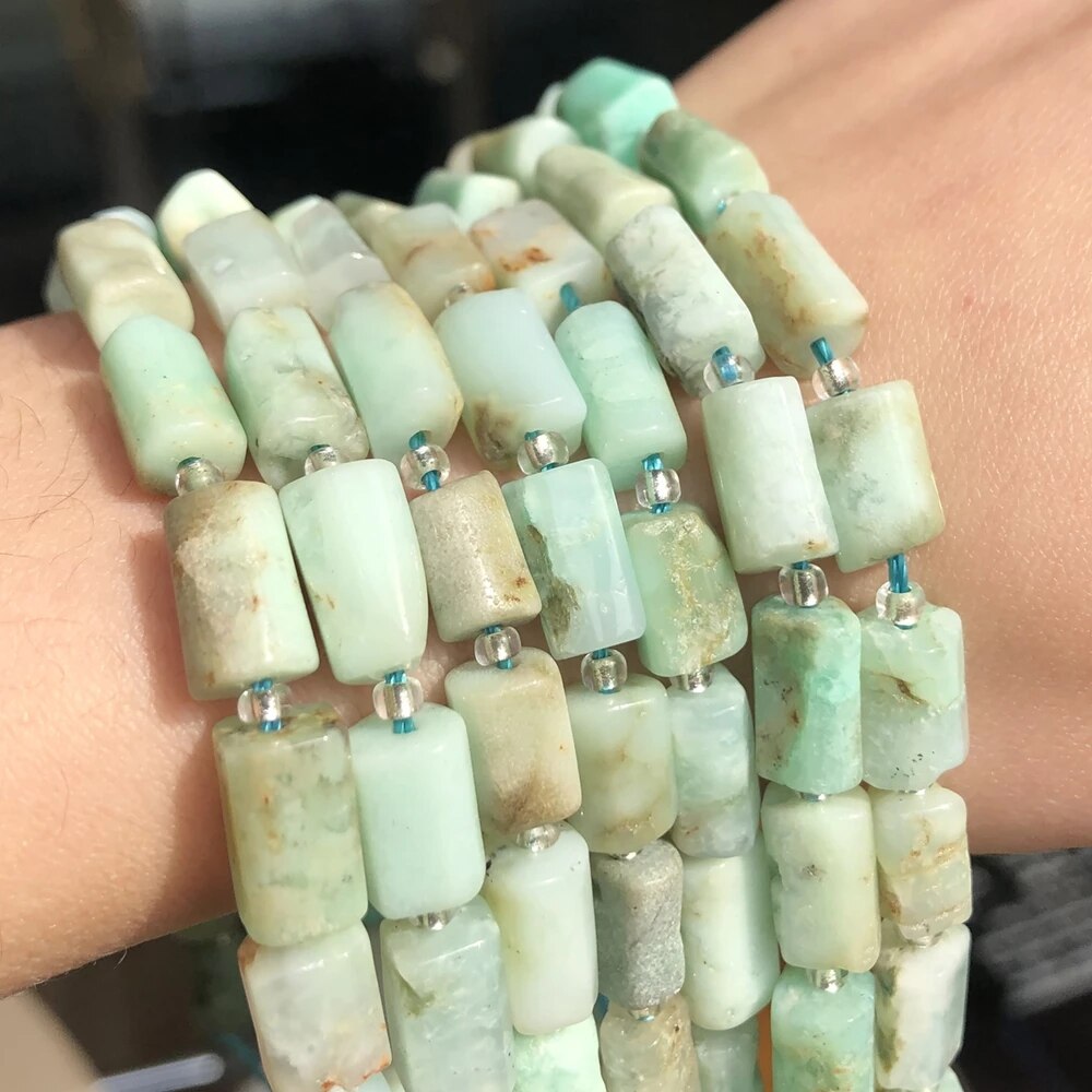 Natural Stone Beads Cylinder Prehnite