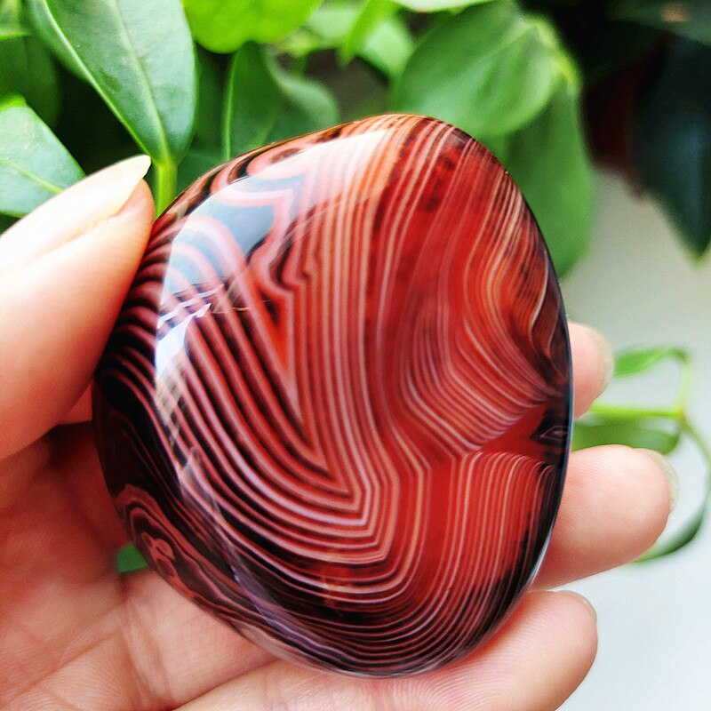 Natural Lace Stone Sardonyx Agate Palm Hand Play