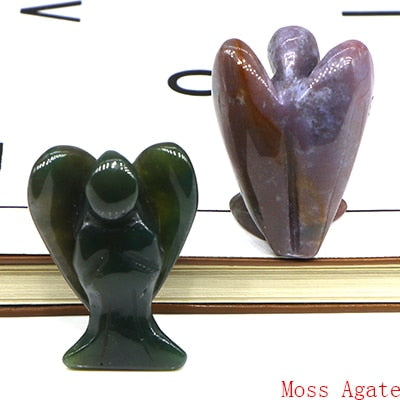 Lucky Angel Figurine Natural Stone And Crystals
