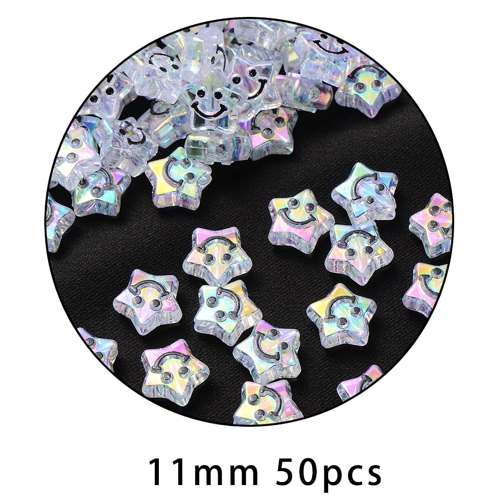 iYOE Mix Acrylic Smiley Beads Luminous Spacer Beads