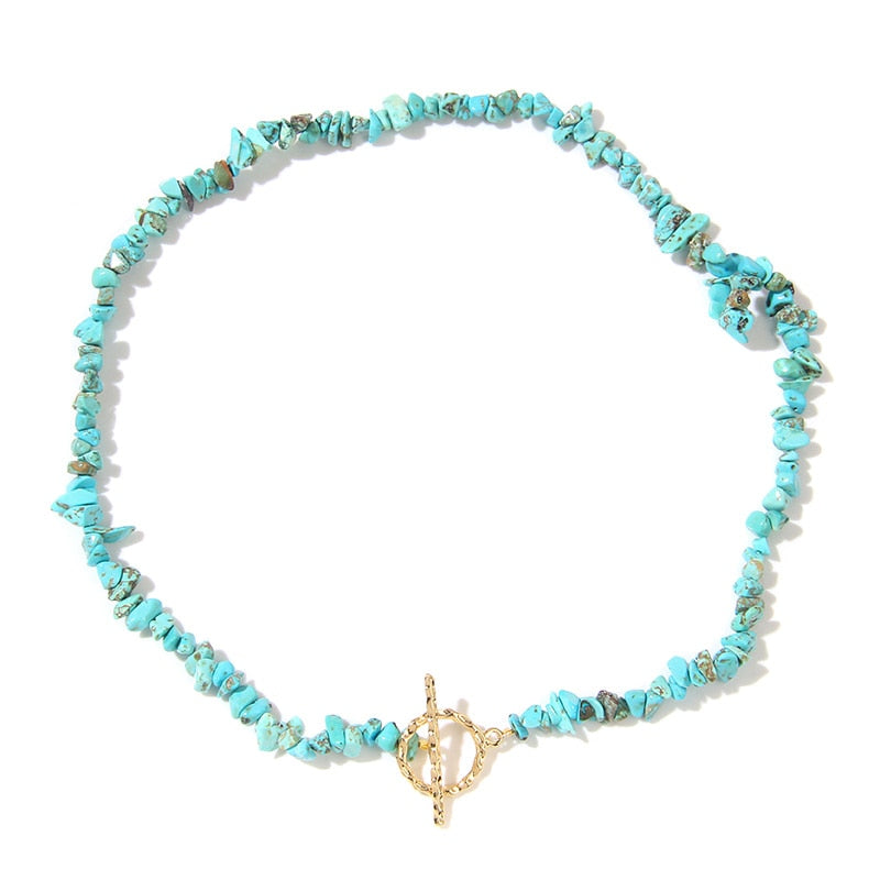 Bohemia Natural Chip Stone Beads Necklace